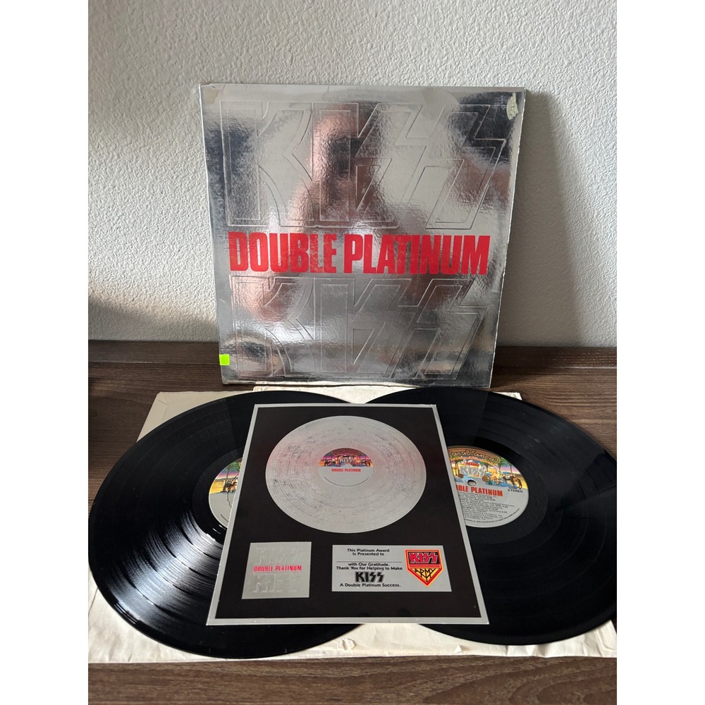 KISS Double Platinum Vinyl 2LP Silver Foil Gatefold NBLP 7100-2 1978 Insert